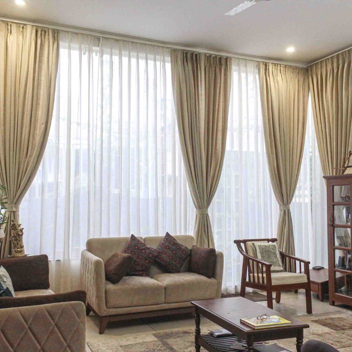 Close view of a special-weave curtain
